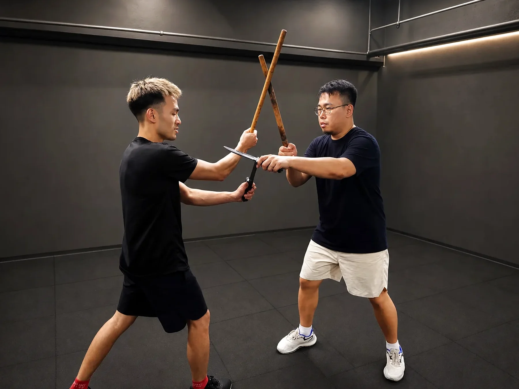 Mayair Combat short knife and stick partner drill