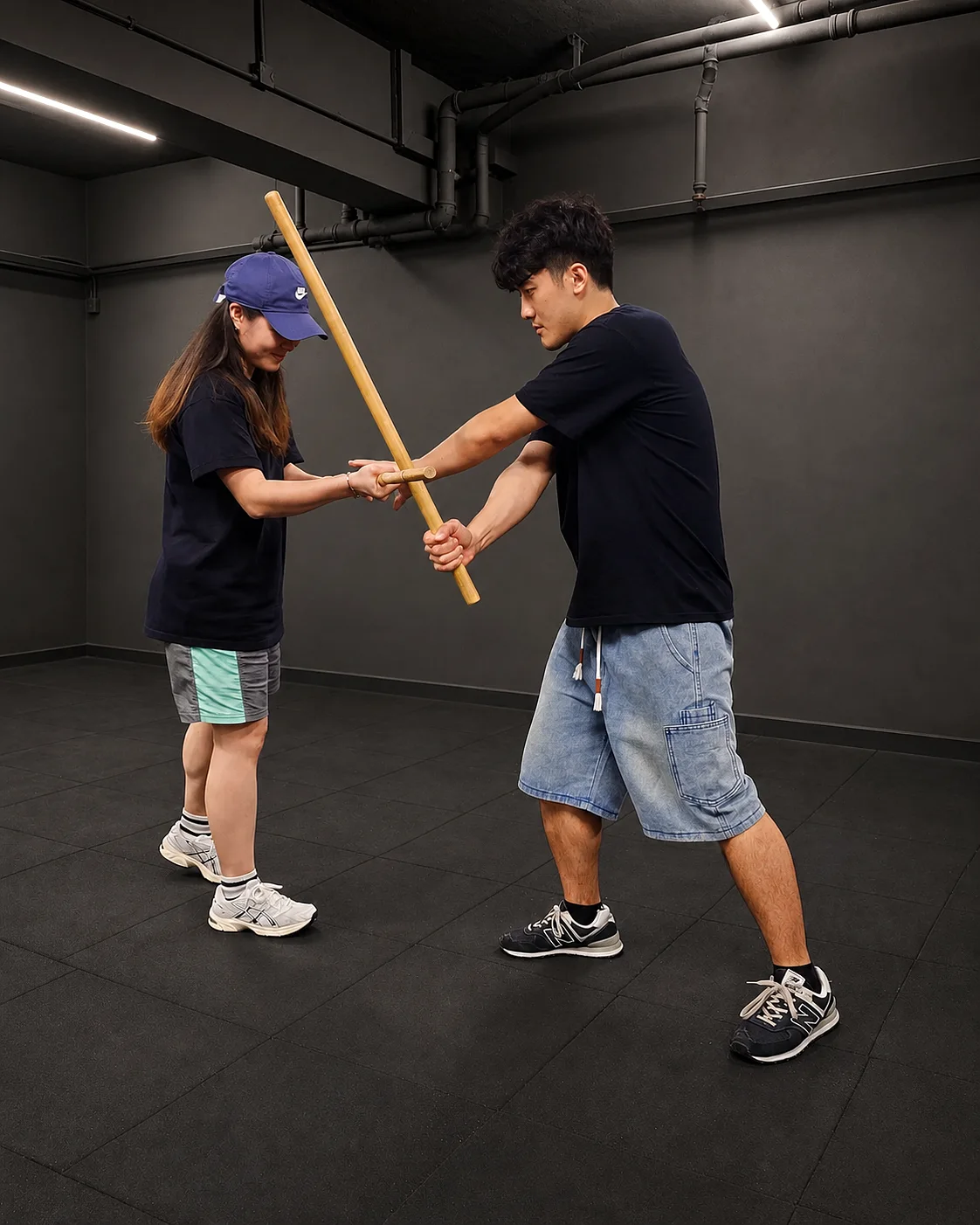 Mayair Combat stick disarm and guiding hand practice